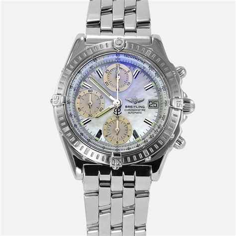 breitling chronomat gt chronograph automatic a13352|Breitling mother of pearl.